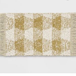 Threshold yellow and white accent rug